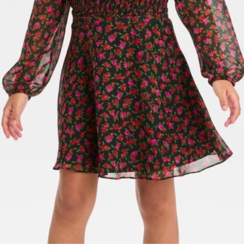 NWOT Art Class Girls Floral Chiffon Skirt